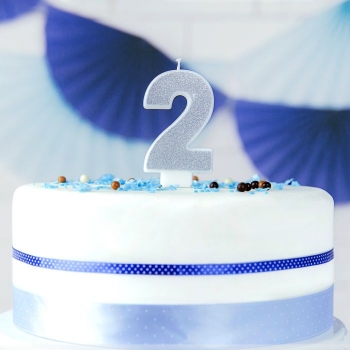 Number Candle - 2 - Silver